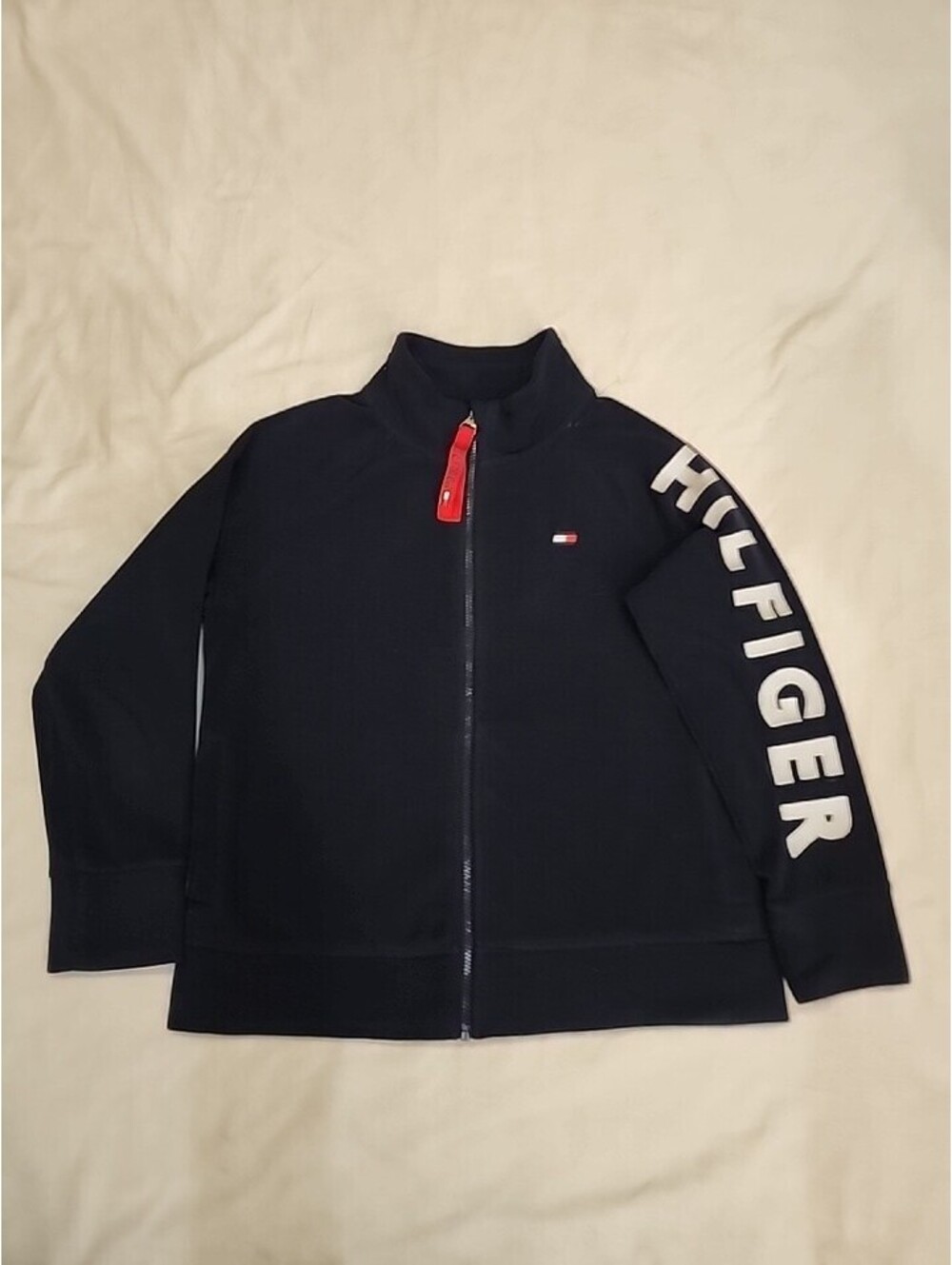 Tommy Hilfiger Sport Fleece Jacket Full Zip Spellout Logo Blue Women's M RN54163